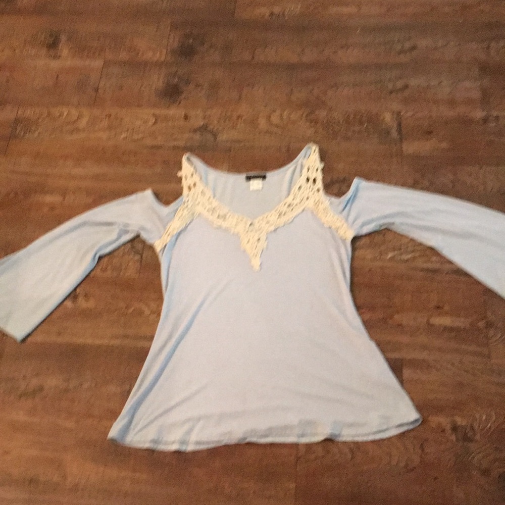 Venus Crochet Trim Cold Shoulder Top